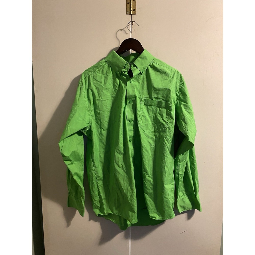 Ariat Pro Series Mens M Medium Green Long Sleeve Button Down Performance Shirt